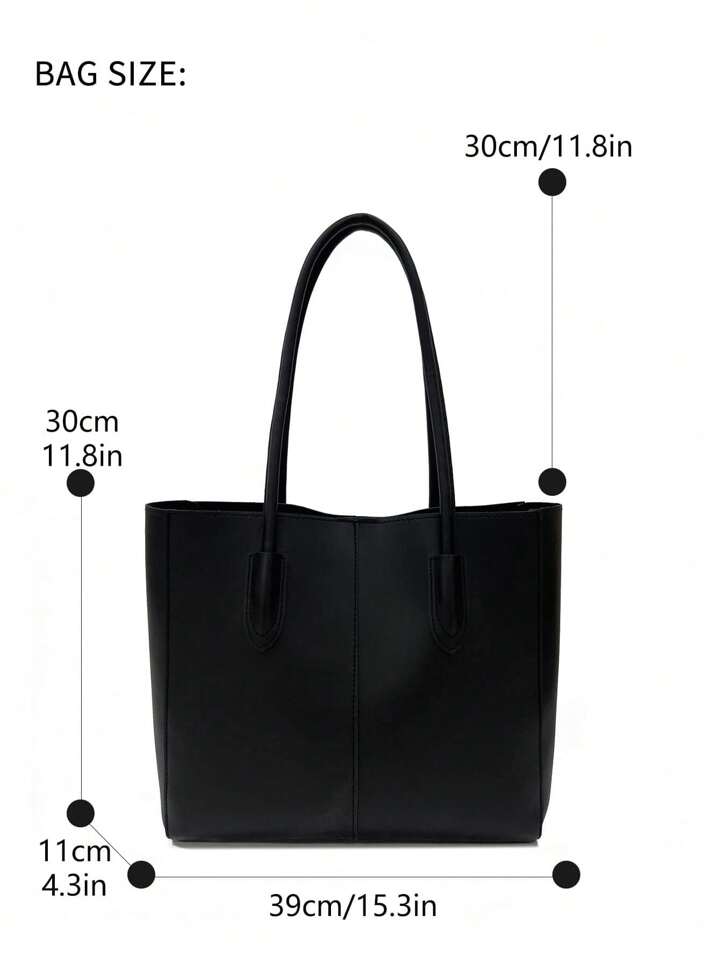 Zephyar ~ Shoulder Tote Bag Black - T1