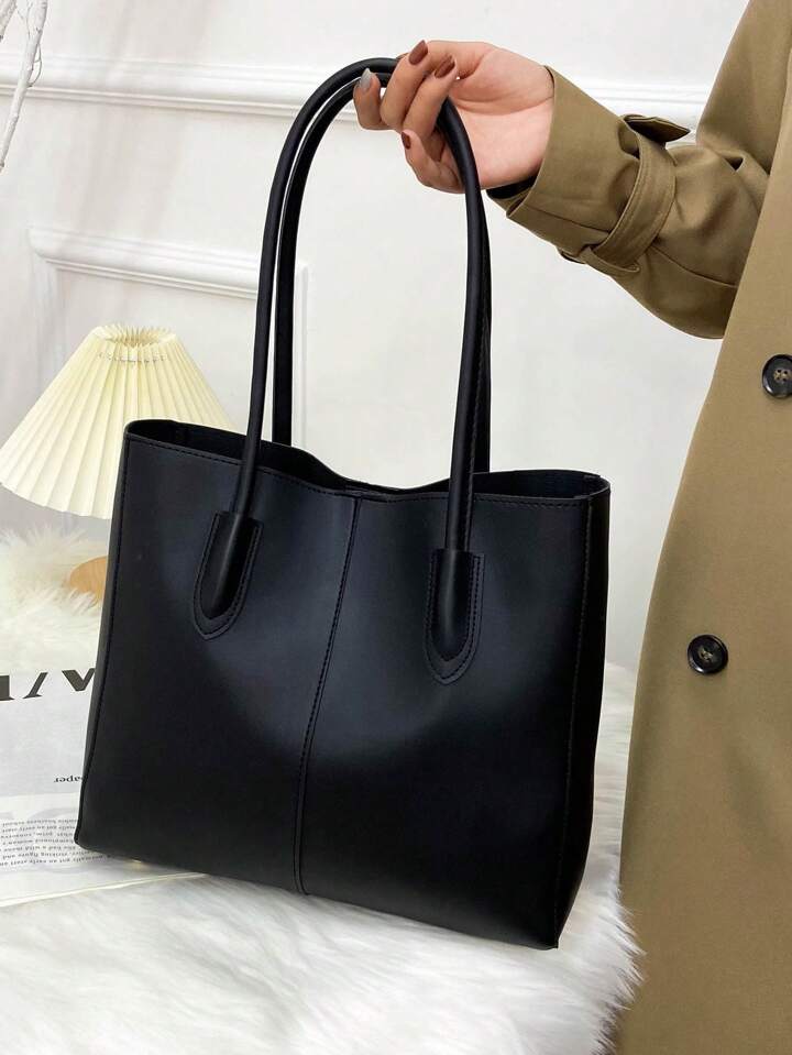 Zephyar ~ Shoulder Tote Bag Black - T1