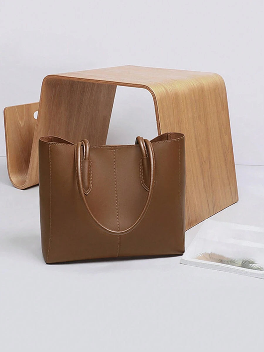 Zephyar ~ Shoulder Tote Bag Brown - T2