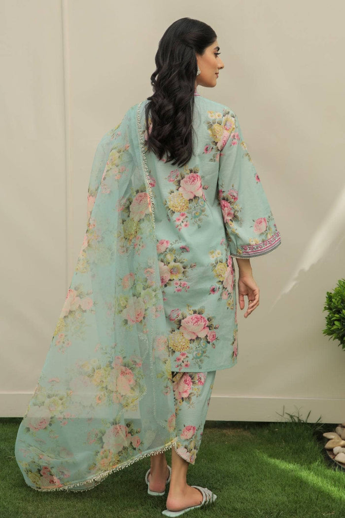 Digital Printed 3Piece Swiss Lawn With Organza Dupatta (Unstitched) P6