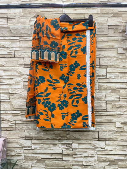 Digital Printed 3Piece Swiss Lawn With Silk Dupatta (Unstitched) P16