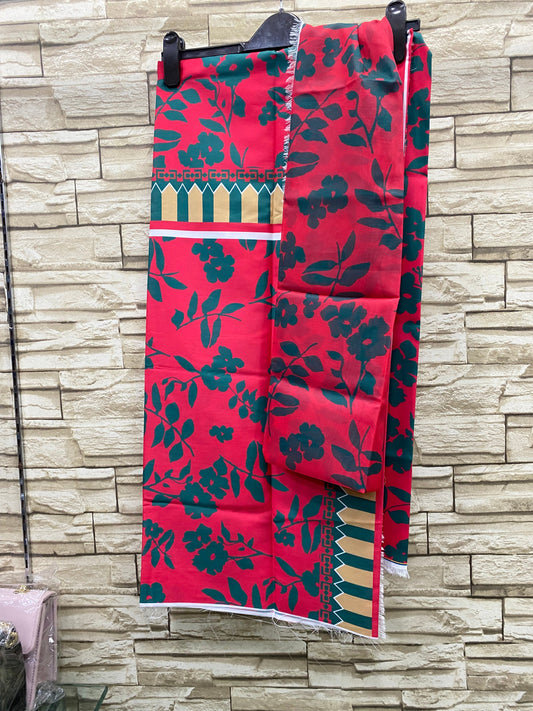 Digital Printed 3Piece Swiss Lawn With Silk Dupatta (Unstitched) P23