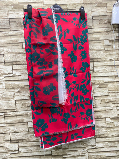 Digital Printed 3Piece Swiss Lawn With Silk Dupatta (Unstitched) P23