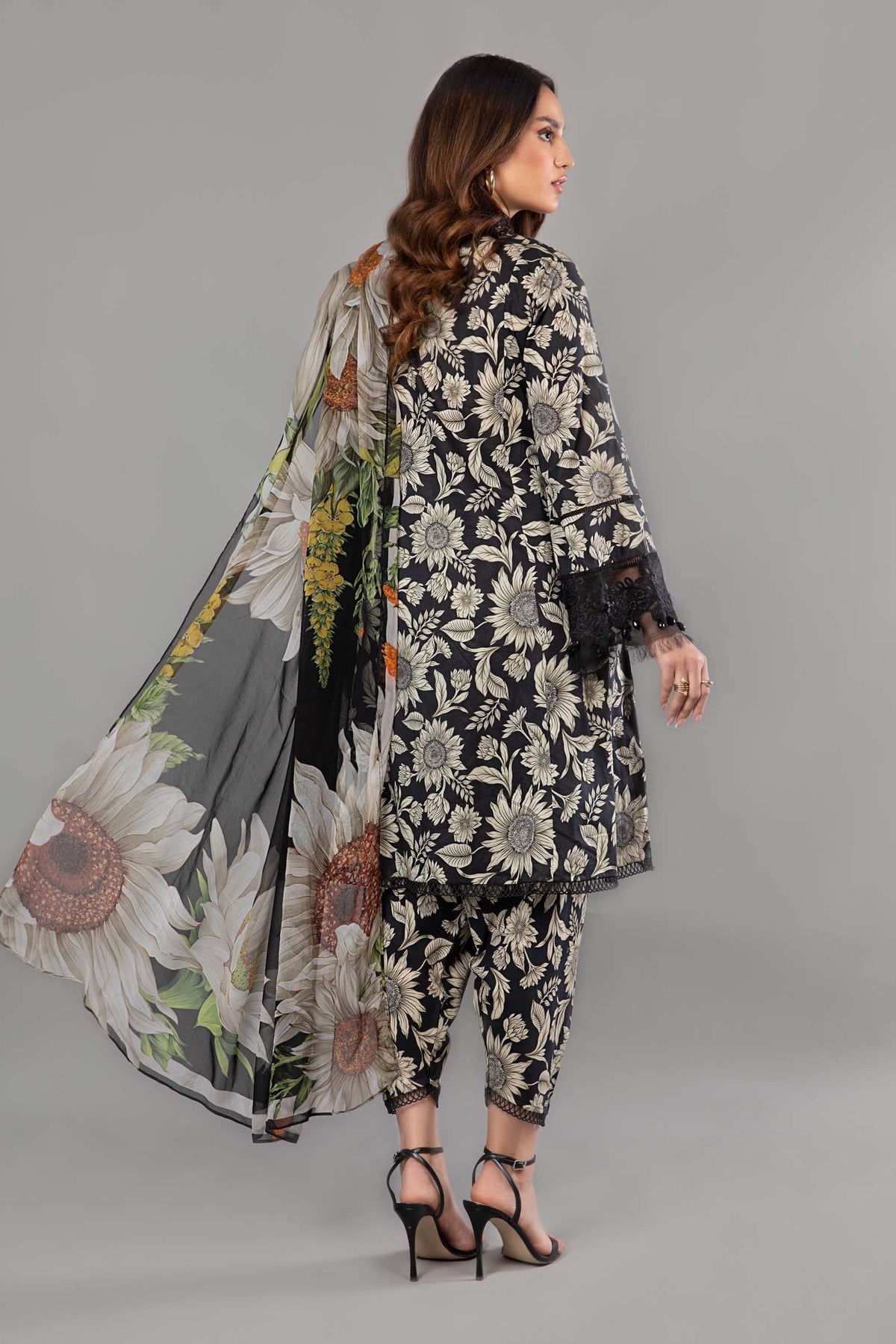 Digital Printed 3Piece Swiss Lawn With Silk Dupatta (Unstitched) P11