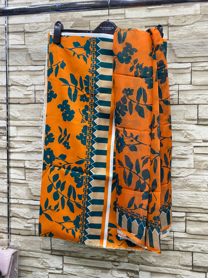 Digital Printed 3Piece Swiss Lawn With Silk Dupatta (Unstitched) P16