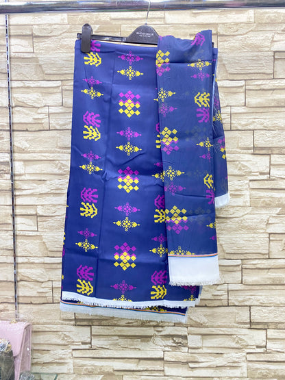 Digital Printed 3Piece Swiss Lawn With Silk Dupatta (Unstitched) P9