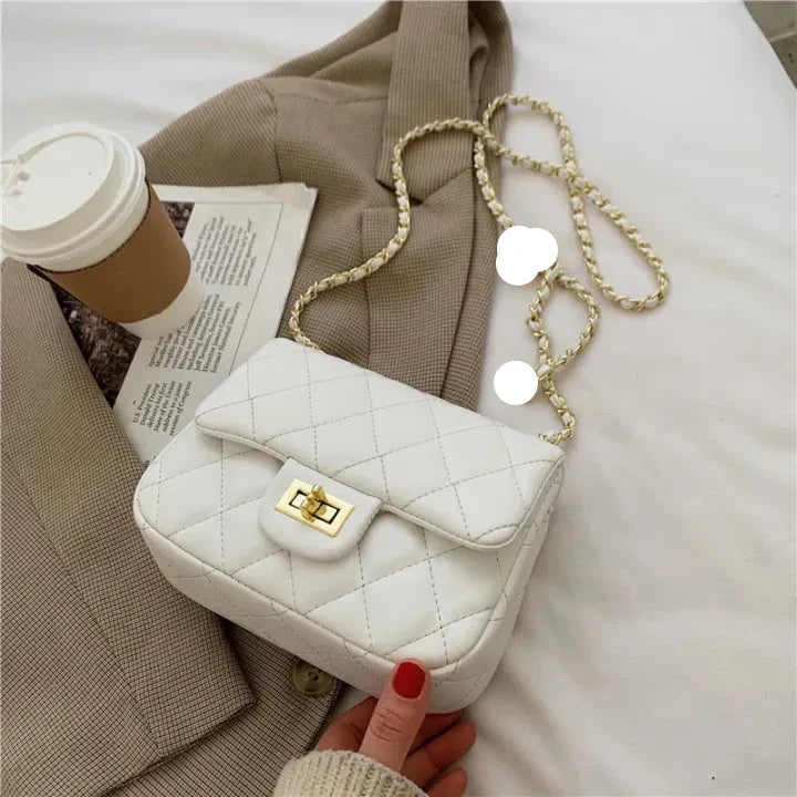 Zephyar ~ Dazzle Chain Crossbody Bag White