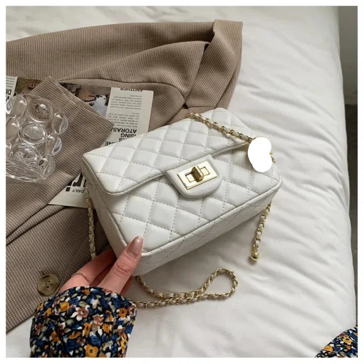 Zephyar ~ Dazzle Chain Crossbody Bag White