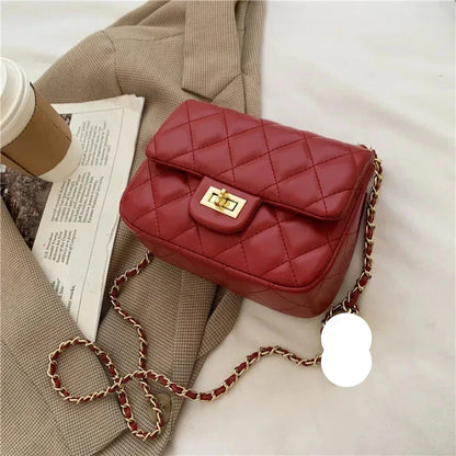 Zephyar ~ Dazzle Chain Crossbody Bag Red