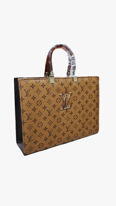 Louis Vuitton Monogram Tote Bag – Tan Elegance