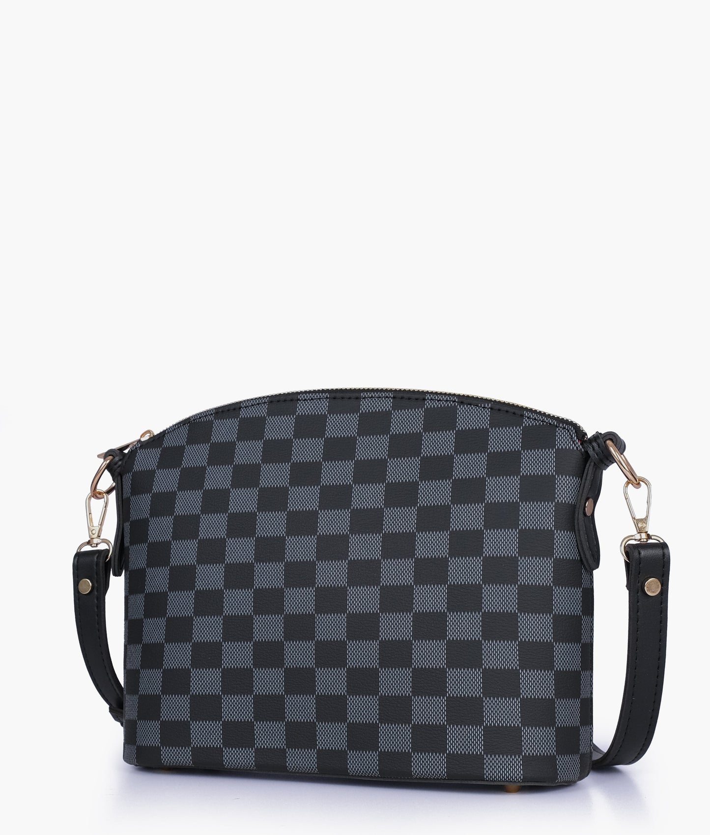 Zephyar - Black Checkered Tote Bag & Crossbody Bag