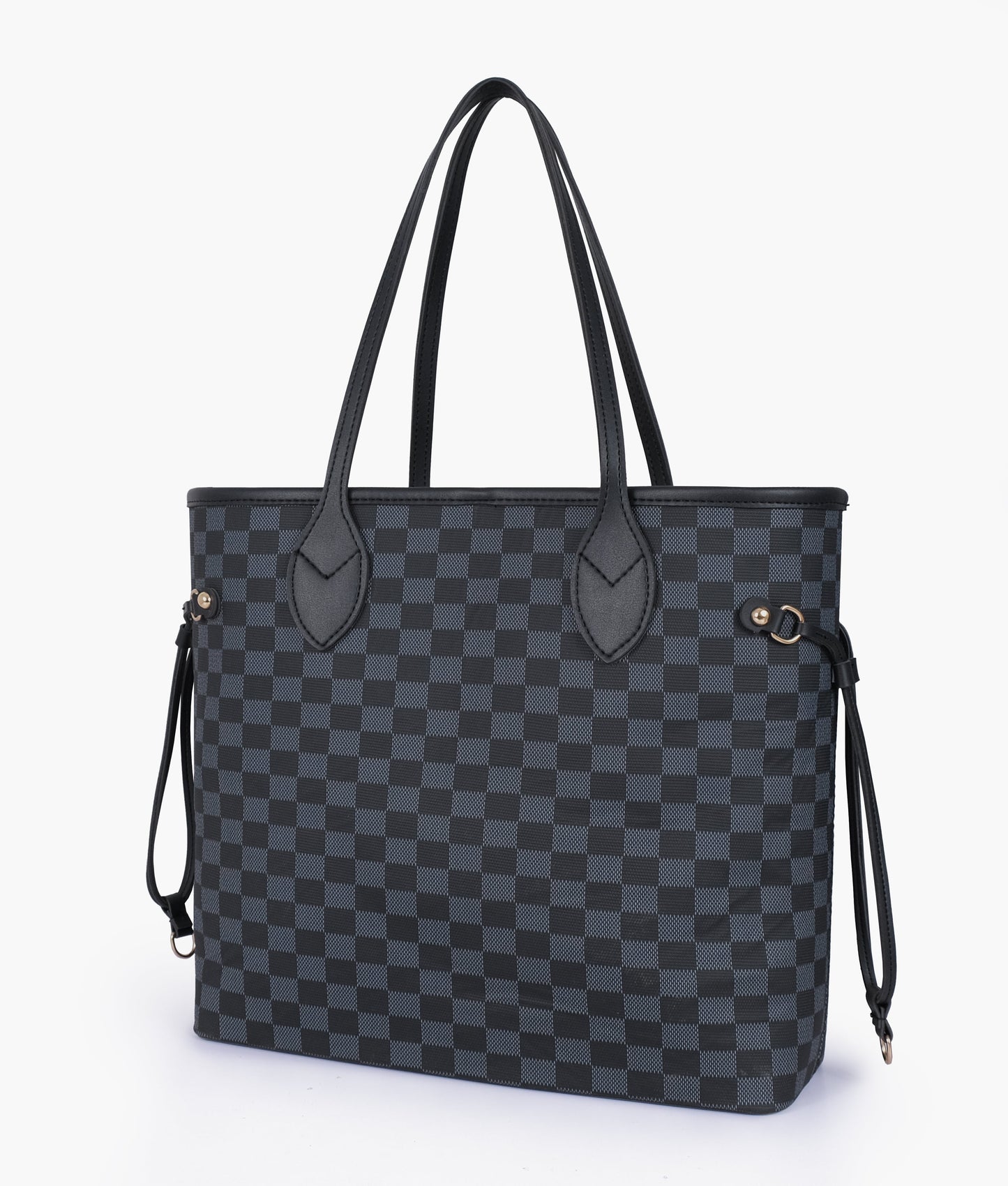 Zephyar - Black Checkered Tote Bag & Crossbody Bag