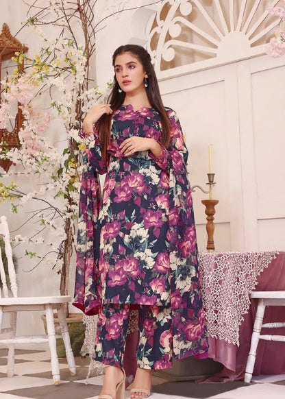 Digital Printed 3Piece Swiss Lawn With Organza Dupatta (Unstitched) P5