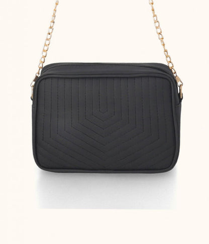 Zephyar ~ Patterned Crossbody Bag - Black