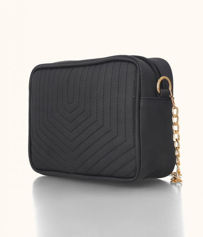 Zephyar ~ Patterned Crossbody Bag - Black