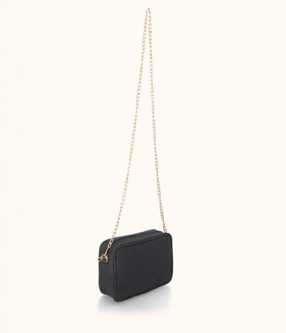 Zephyar ~ Patterned Crossbody Bag - Black